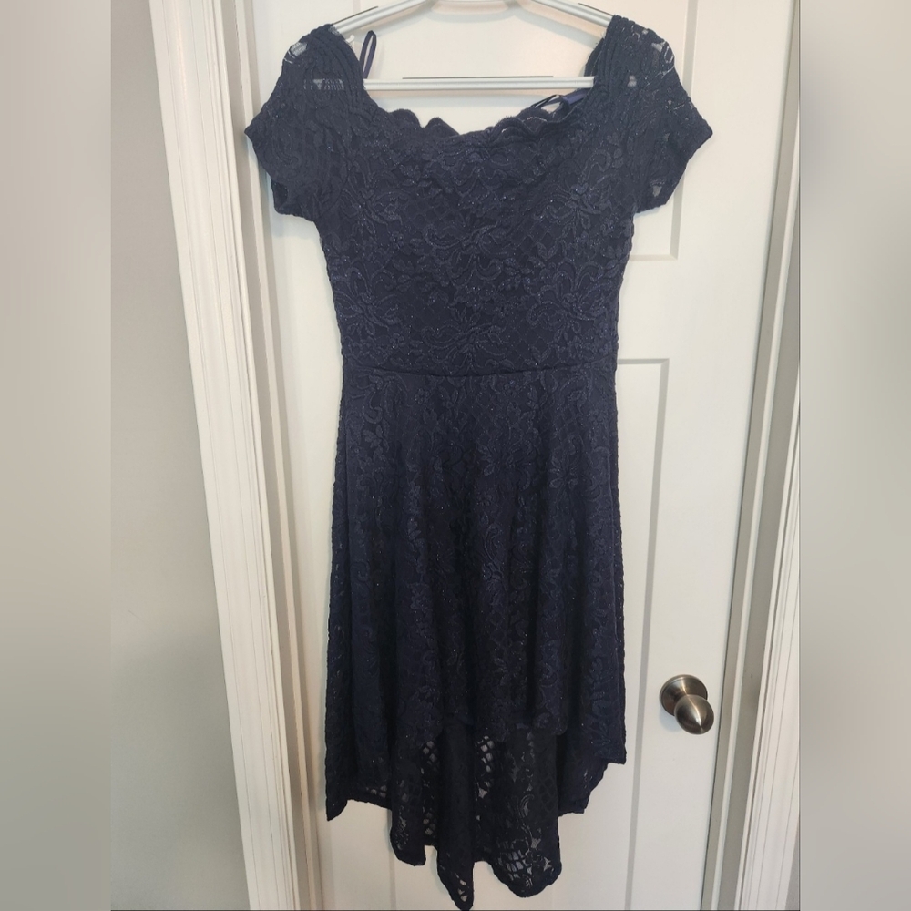 City Studio Sapphire High-Low Lace Dress